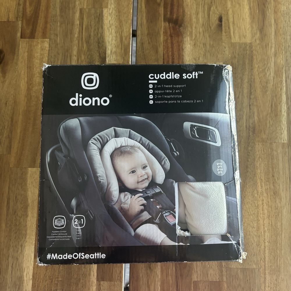 Diono Cuddle Soft 2-in-1 Baby Head Neck Car Seat Support Pillow for Baby Gray